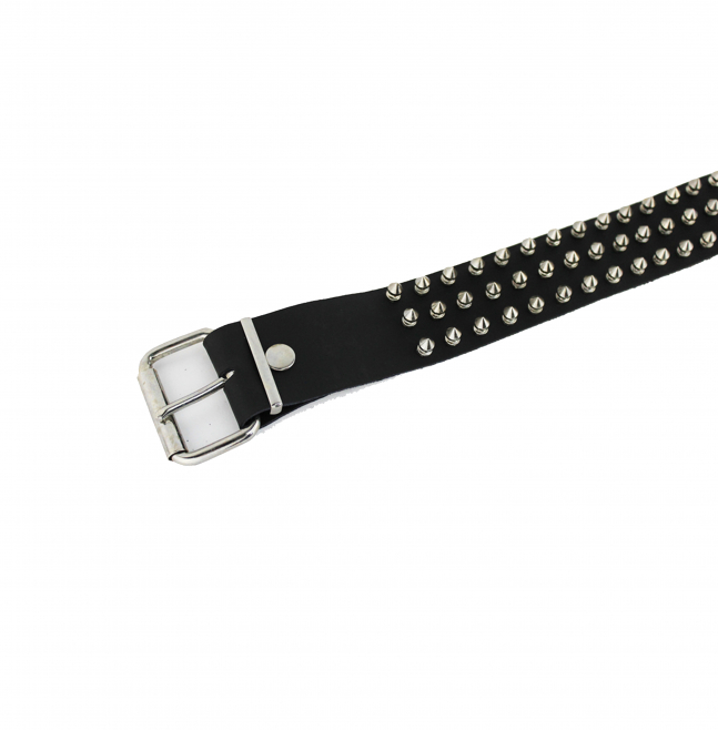 Ремень кожаный 3 ROW SPIKE STUDS